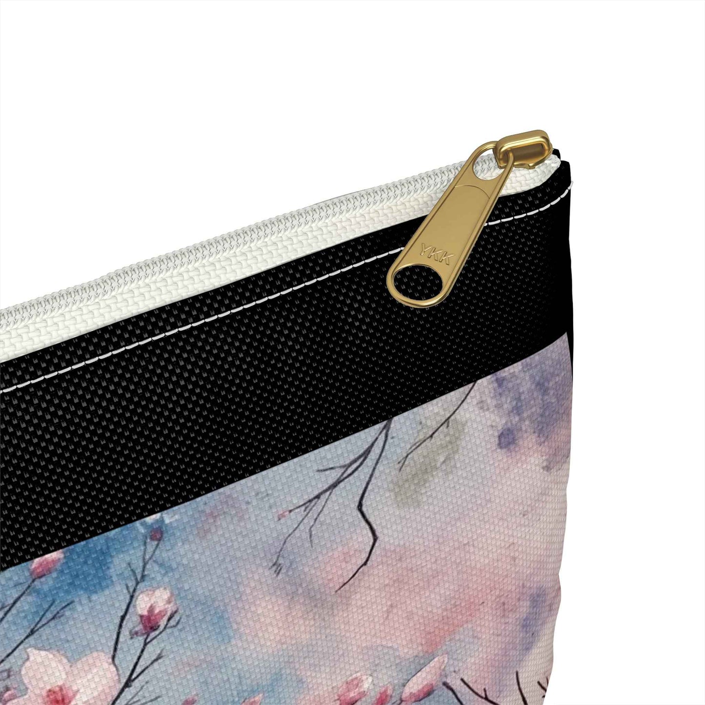 Cherry Blossom Print Accessory Pouch - Floral Makeup Bag for Travel & Everyday Use