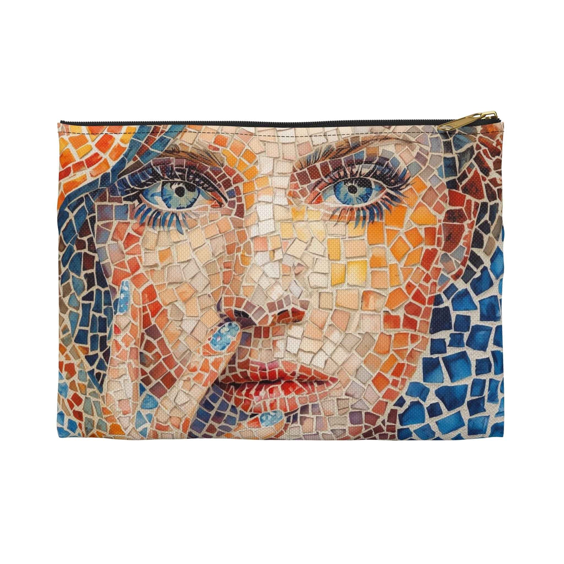Mosaic Watercolor Accessory Pouch - Stylish Travel Organizer