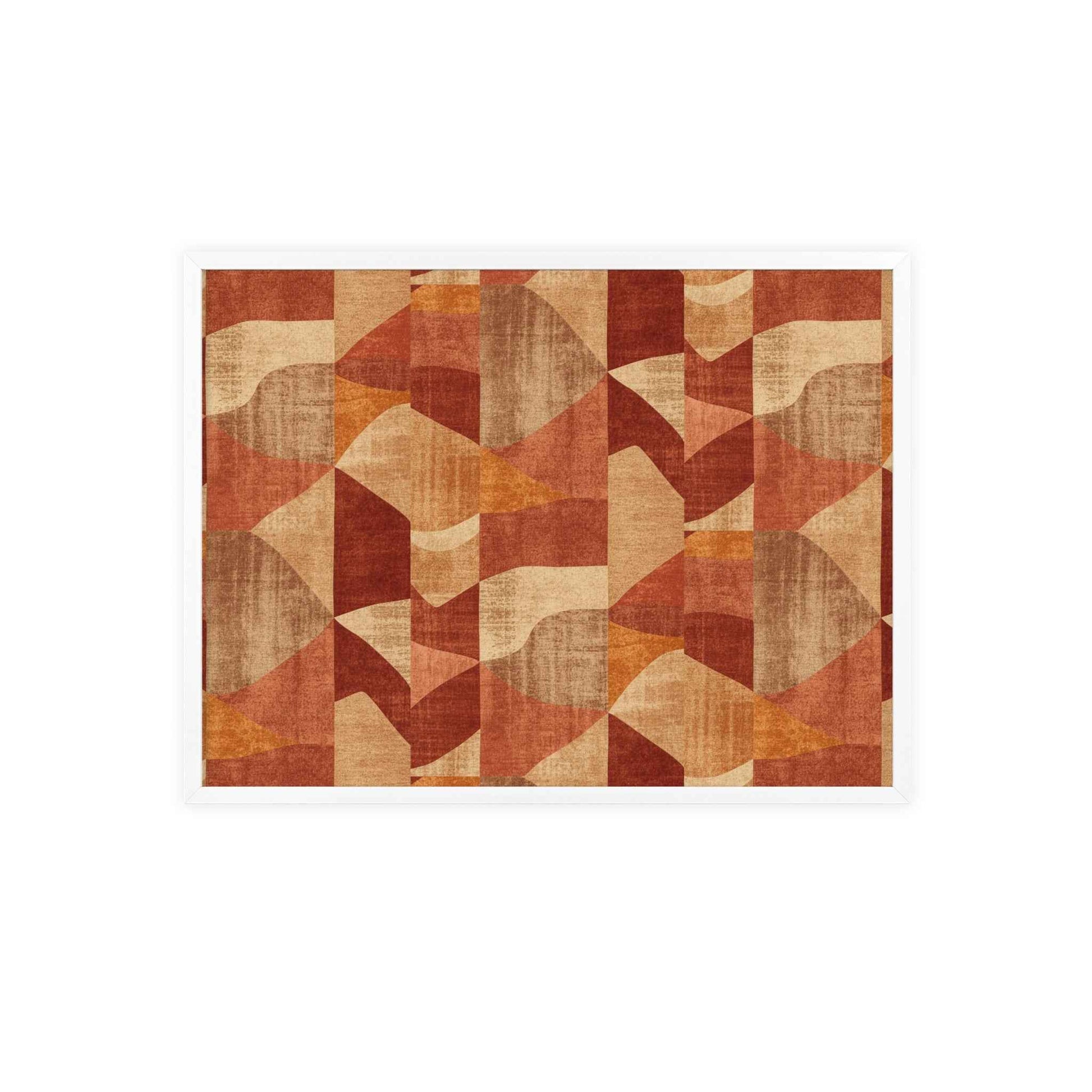 Faux Retro Geometric Poster with Wooden Frame