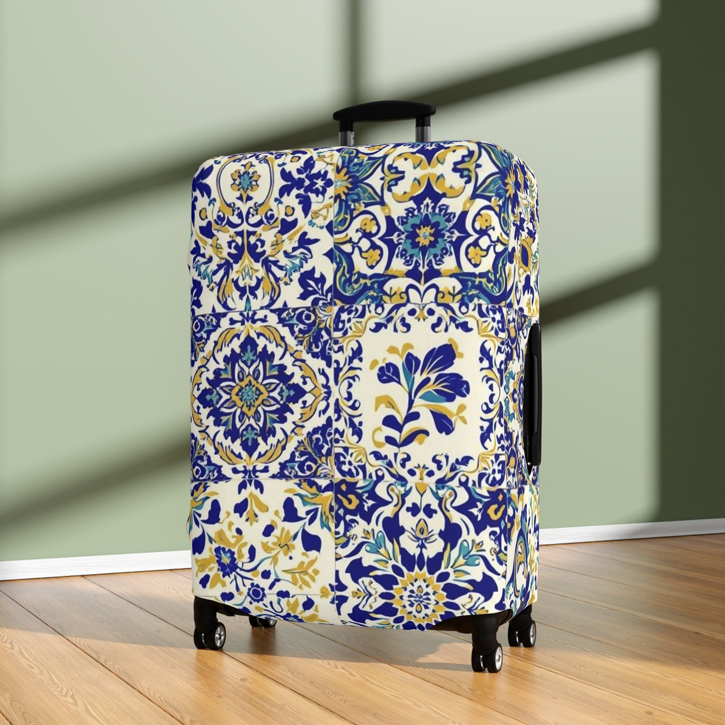 Luggage Cover Travel Accessory Floral Sicilian Design - Rosetta Creative Boutique