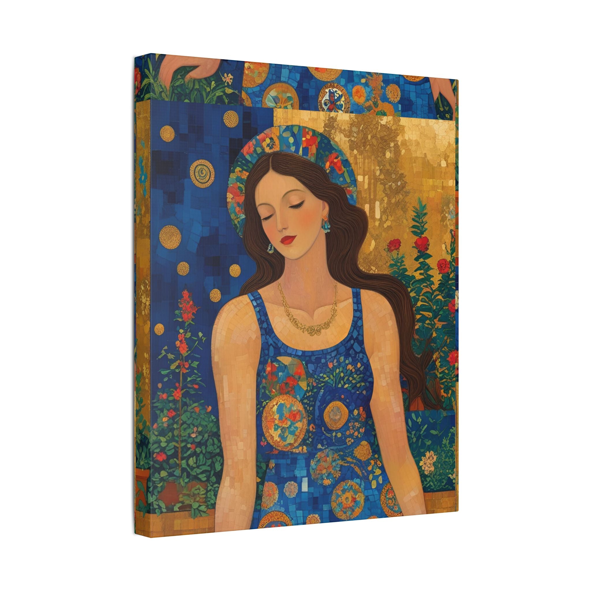 Klimt Floral Canvas Art - Colorful Floral Wall Decor Inspired by Klimt - Rosetta Creative Boutique