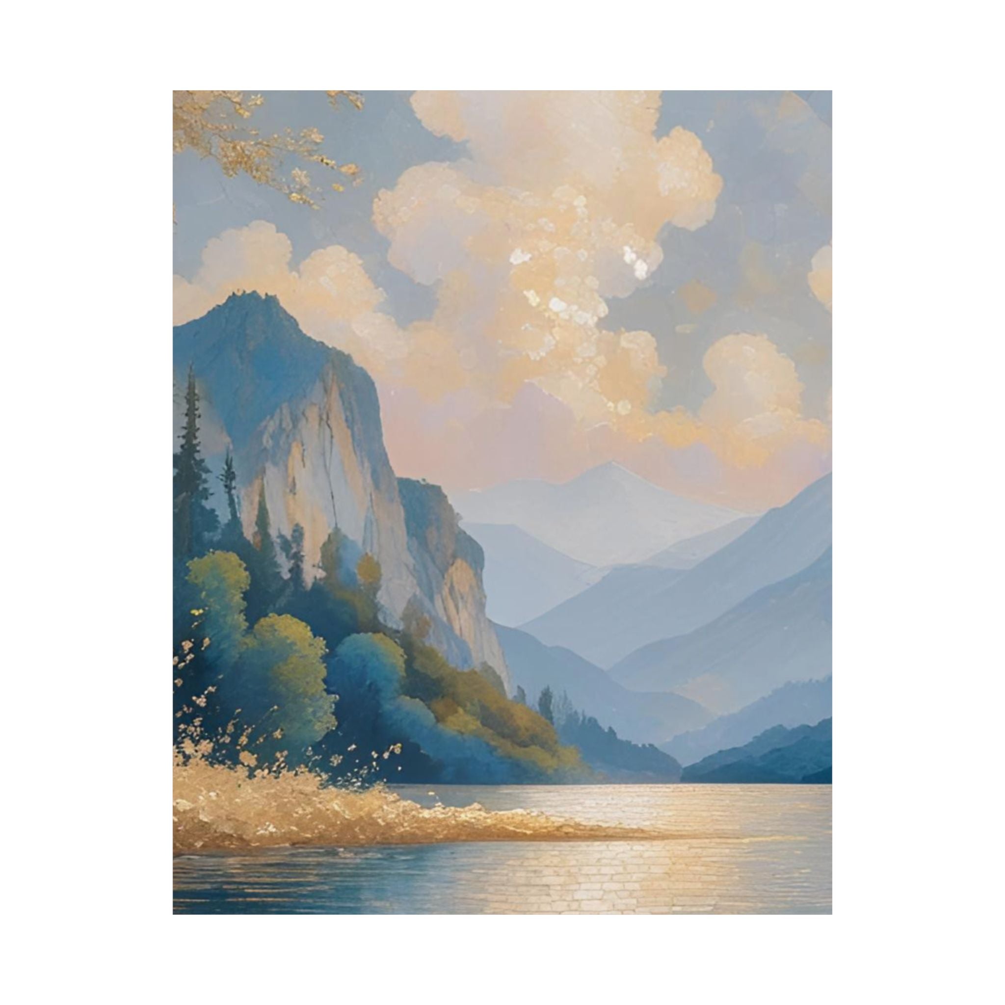 Watercolor Landscape Poster - Serene Satin Wall Art Print for Tranquil Home Decor - Rosetta Creative Boutique