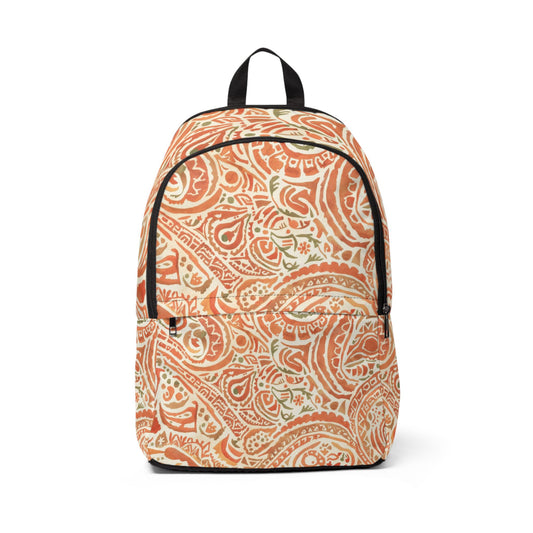 Stylish Waterproof Fabric Backpack with Artistic Pattern by Rosetta Creative Boutique, Everyday Use, School, Travel Bag, Unique Gift, Vintage Style