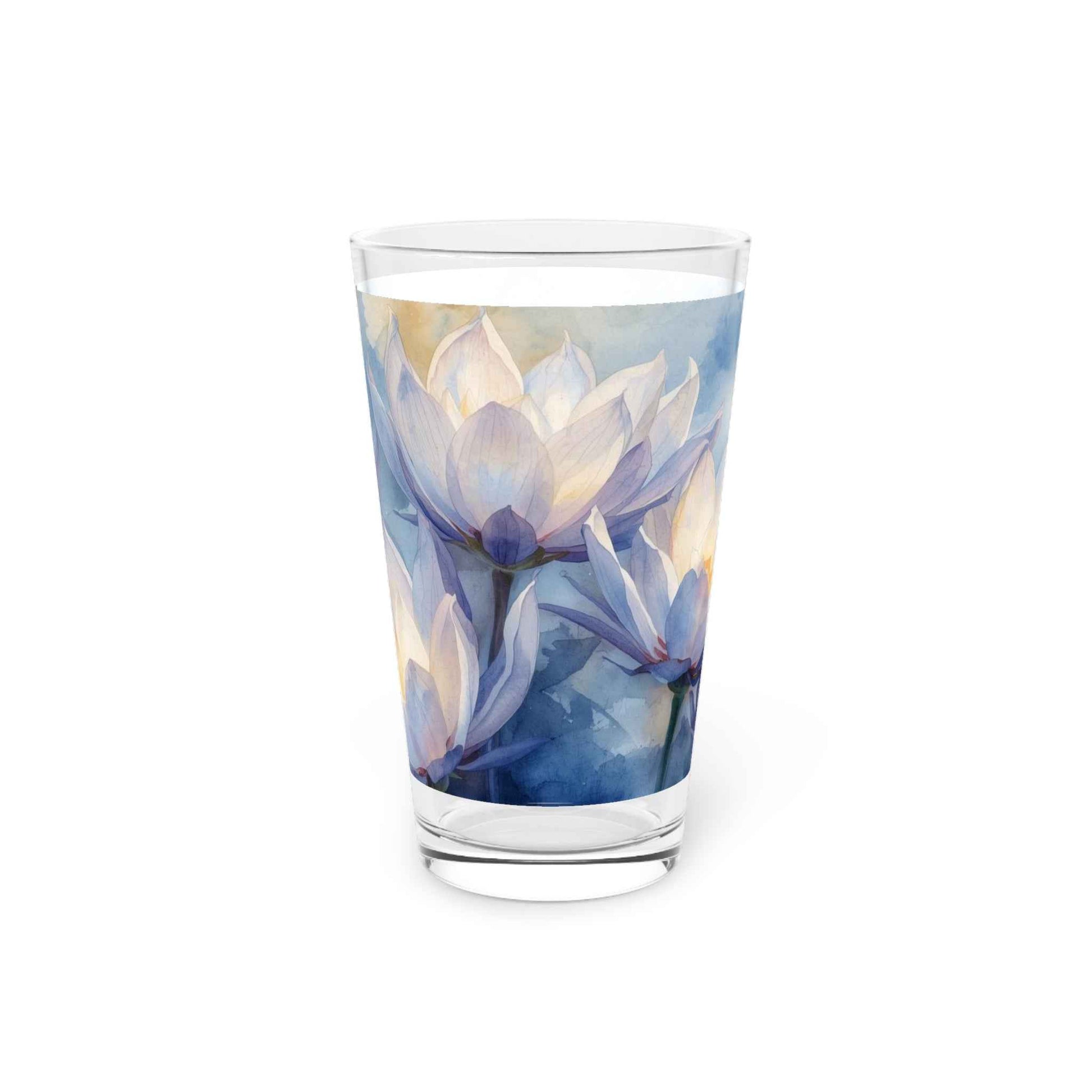 Boho Moonflower Pint Glass - 16oz Drinking Glass for Home and Parties