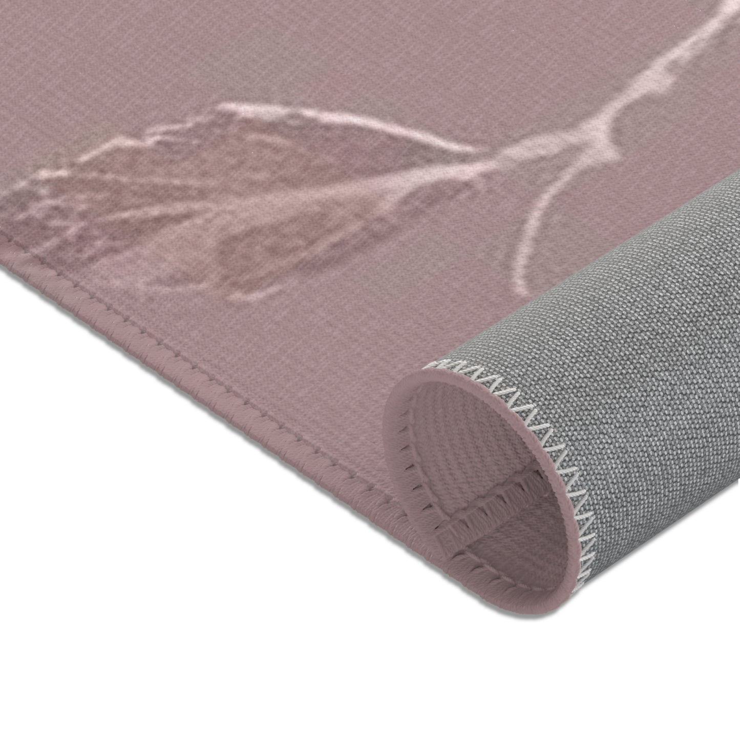 Vintage Floral Area Rug — Dusty Rose Floral Accent Rug