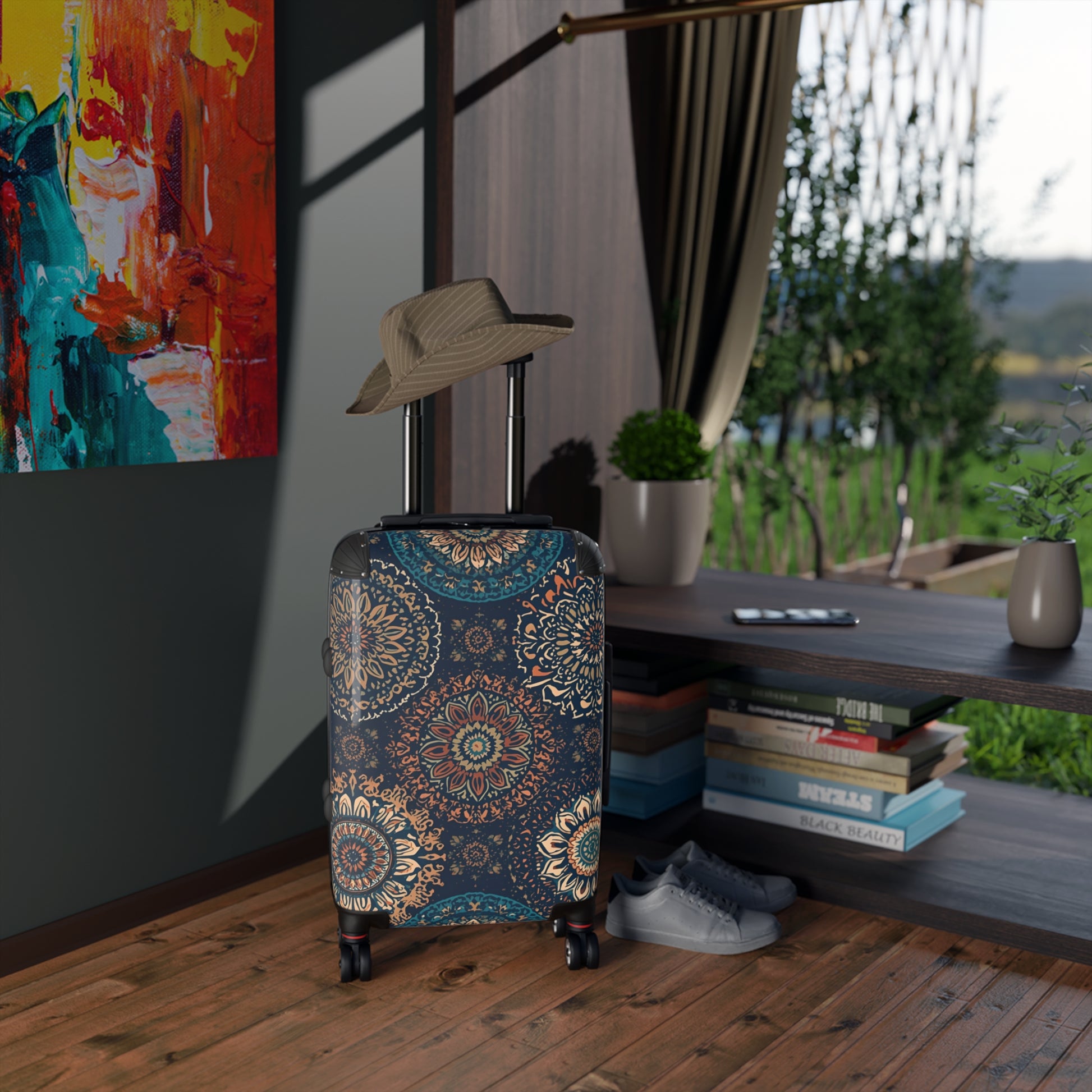 Boho Travel Suitcase Rosetta Creative Mandala Carry On - Rosetta Creative Boutique
