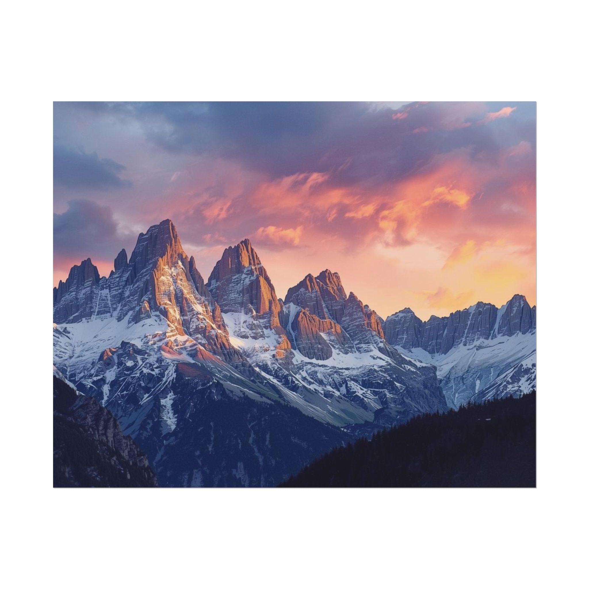 Dolomite Mountain Landscape Rolled Poster, Wall Art Print, Home Decor, Nature Artwork, Gift for Nature Lovers - Rosetta Creative Boutique