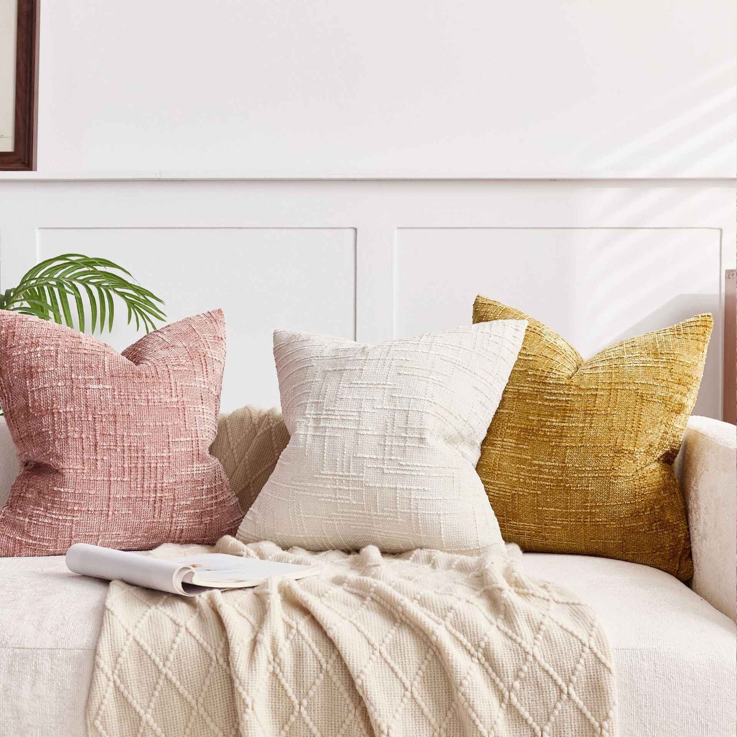 Chunky-spun Bamboo-textured Chenille Pillowcase