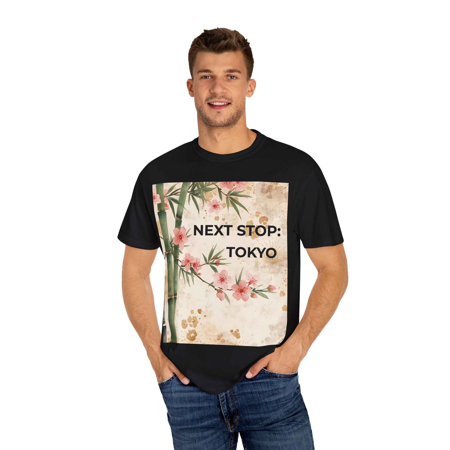 Tokyo Travel T-Shirt – "Next Stop: Tokyo" Floral Bamboo Design