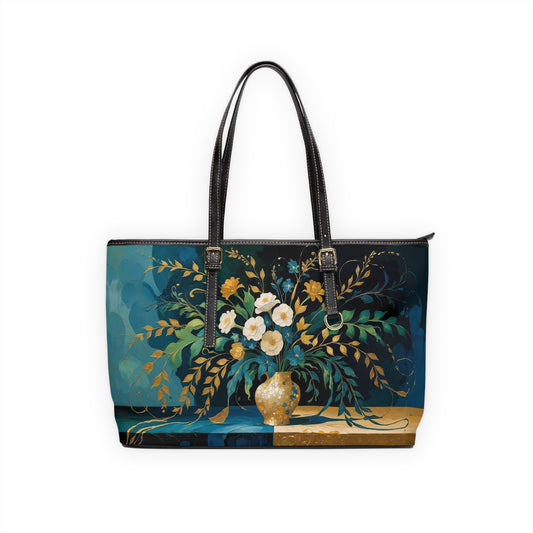 Elegant Floral PU Leather Shoulder Bag | Stylish Tote, Chic Purse, Everyday Handbag, Gift for Her, Fashion Accessory