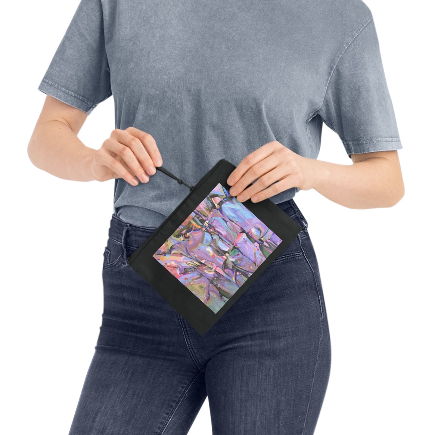Eco-Friendly Pouch with 'Passages' I Original Artwork by American Artist Barbara Cleary - Rosetta Creative Boutique