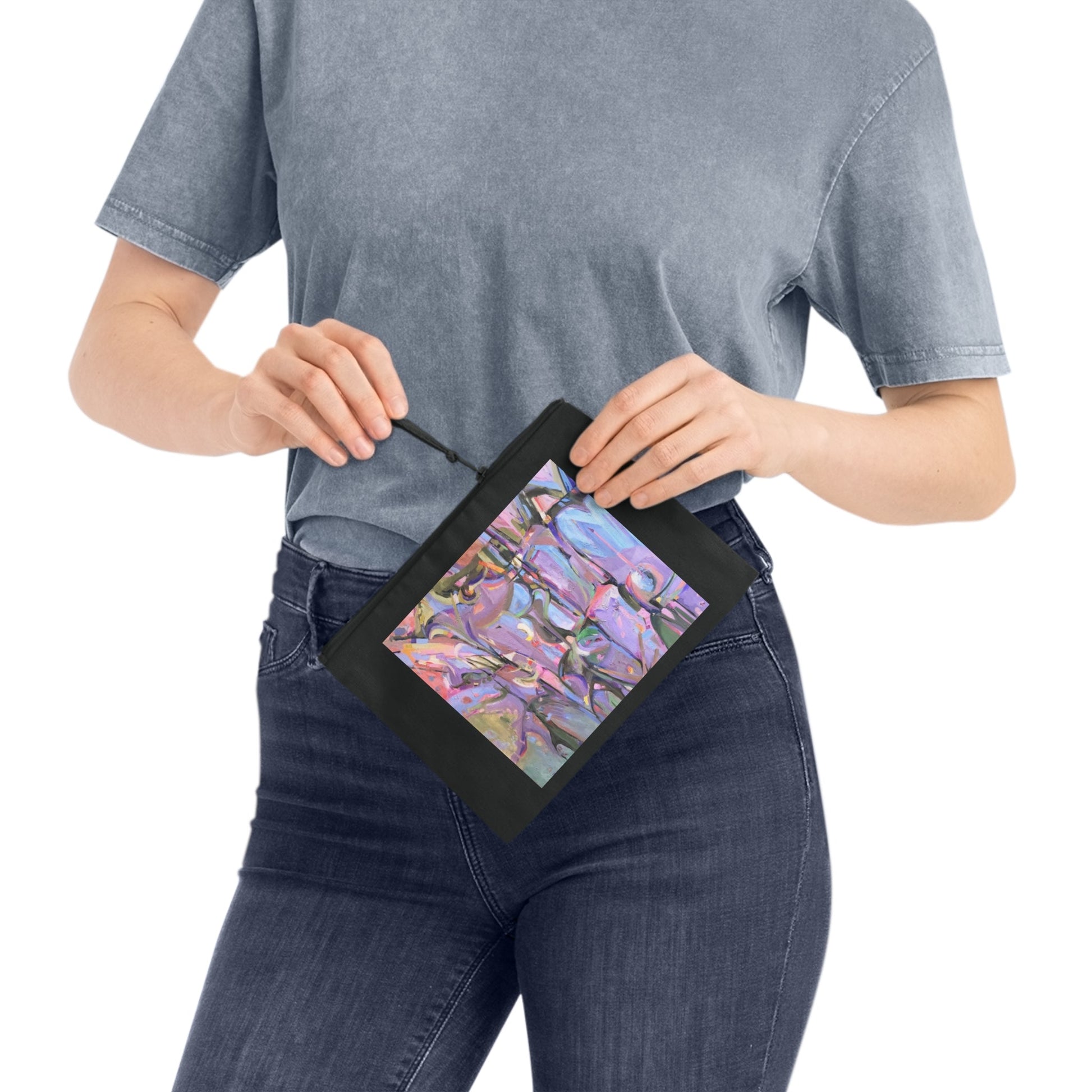 Eco-Friendly Pouch with 'Passages' I Original Artwork by American Artist Barbara Cleary - Rosetta Creative Boutique