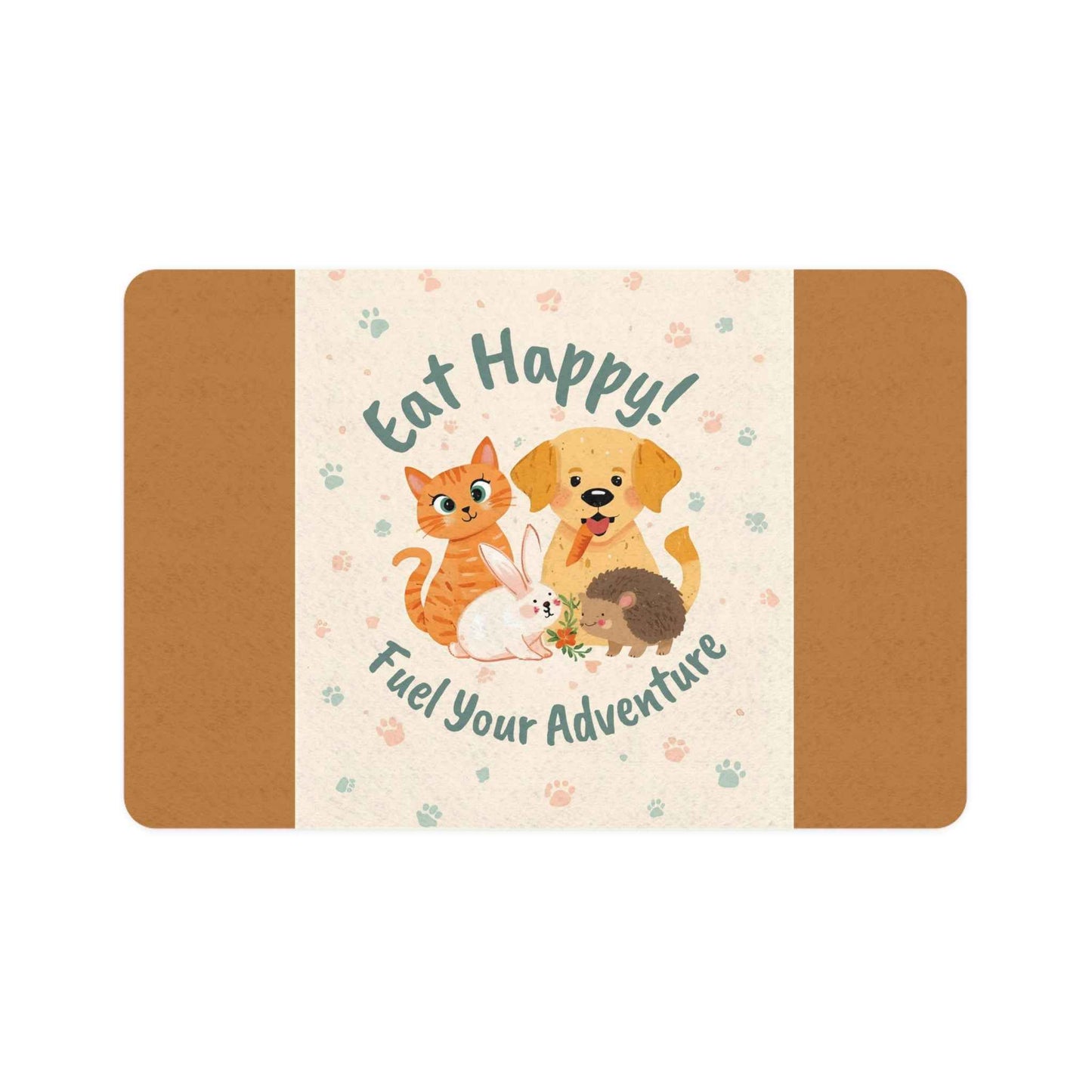 Cute Pet Food Mat - Eat Happy! Fuel Your Adventure