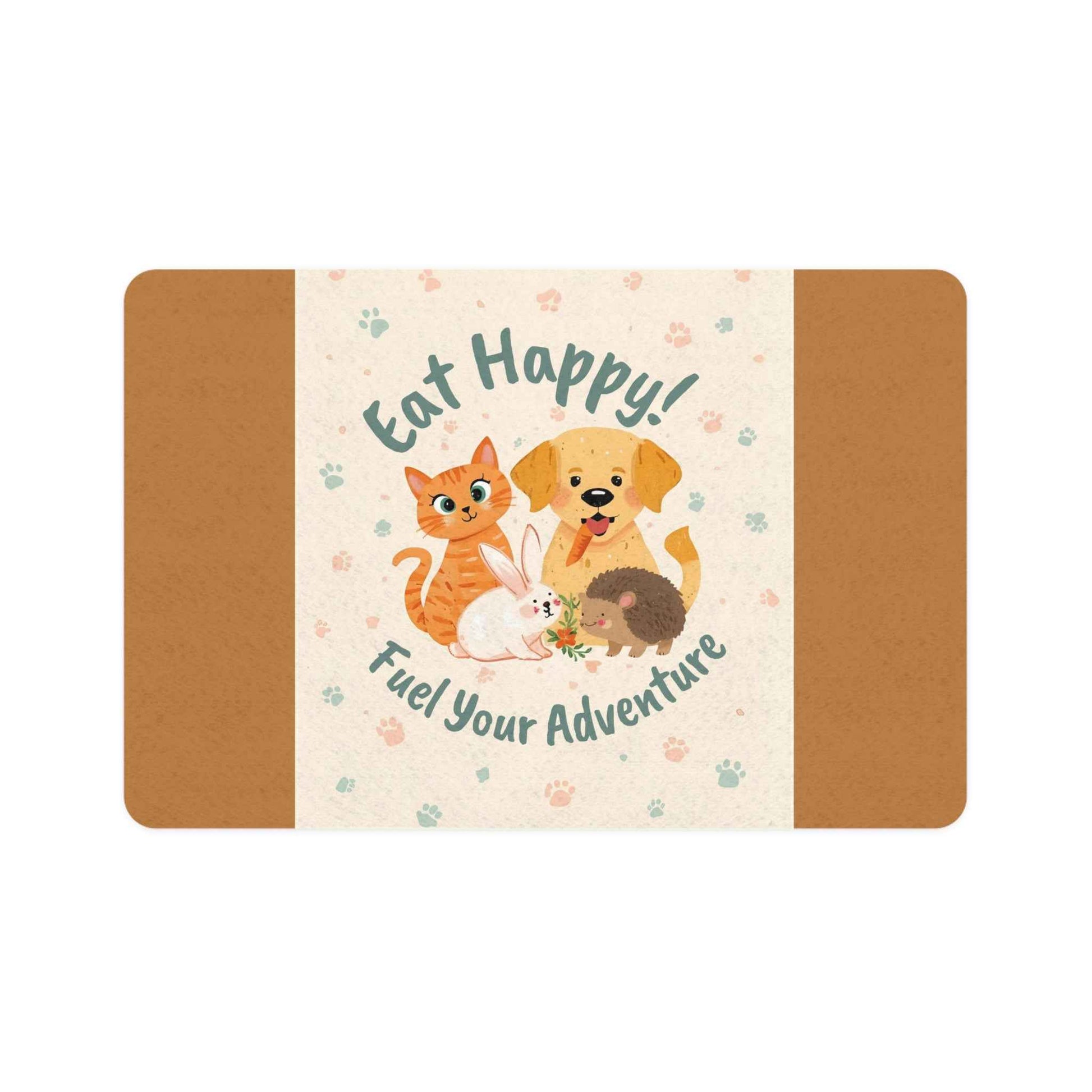 Cute Pet Food Mat - Eat Happy! Fuel Your Adventure