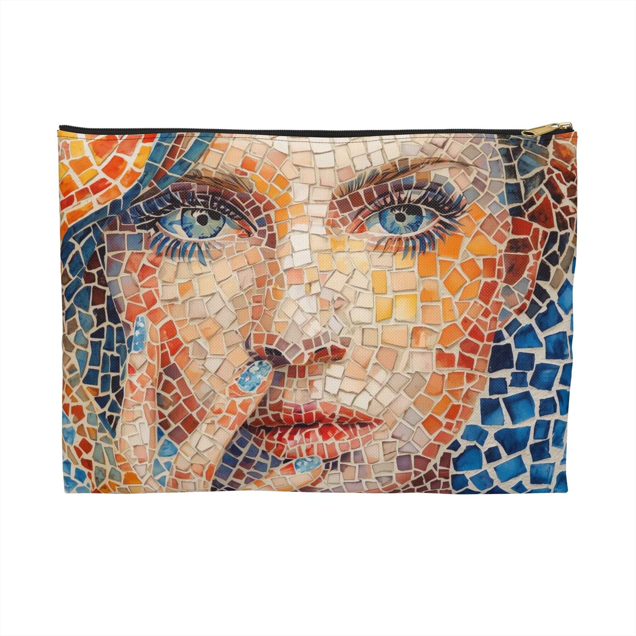 Mosaic Watercolor Accessory Pouch - Stylish Travel Organizer