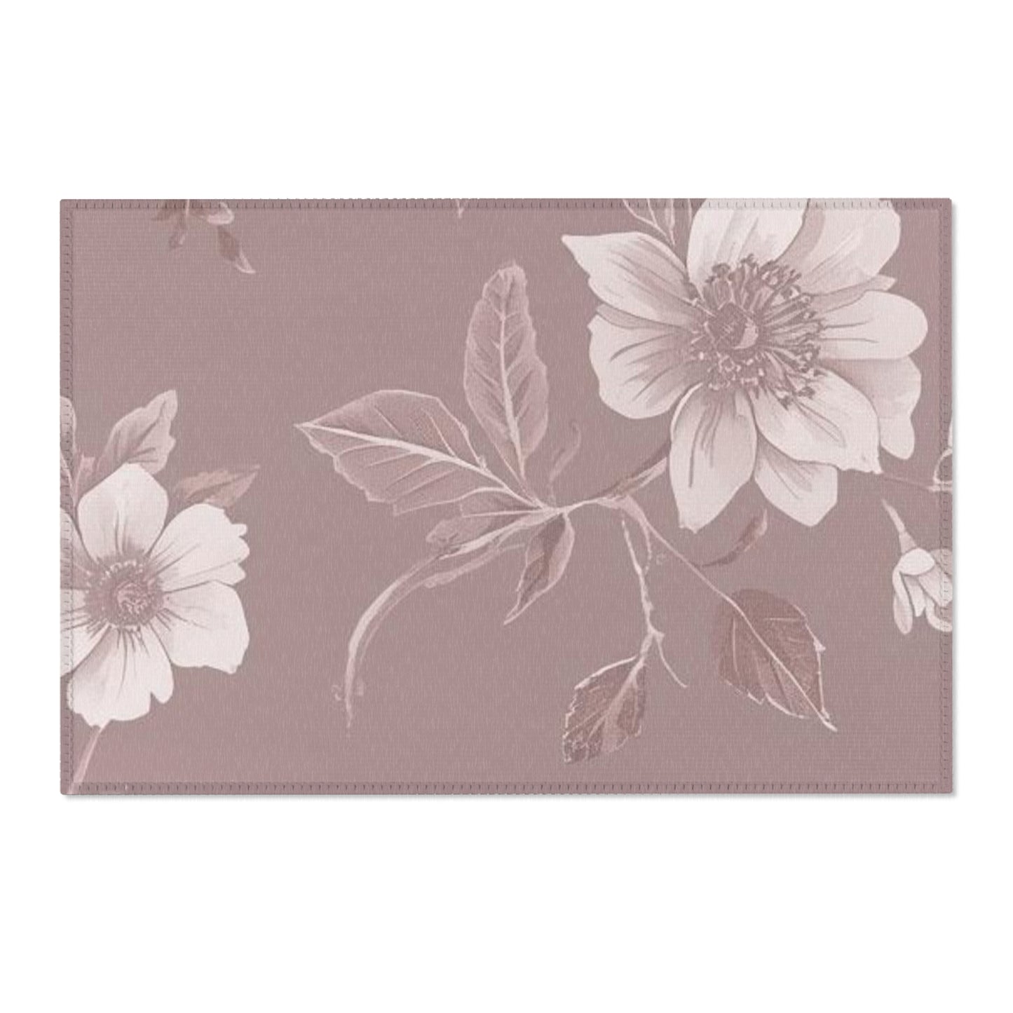 Vintage Floral Area Rug — Dusty Rose Floral Accent Rug