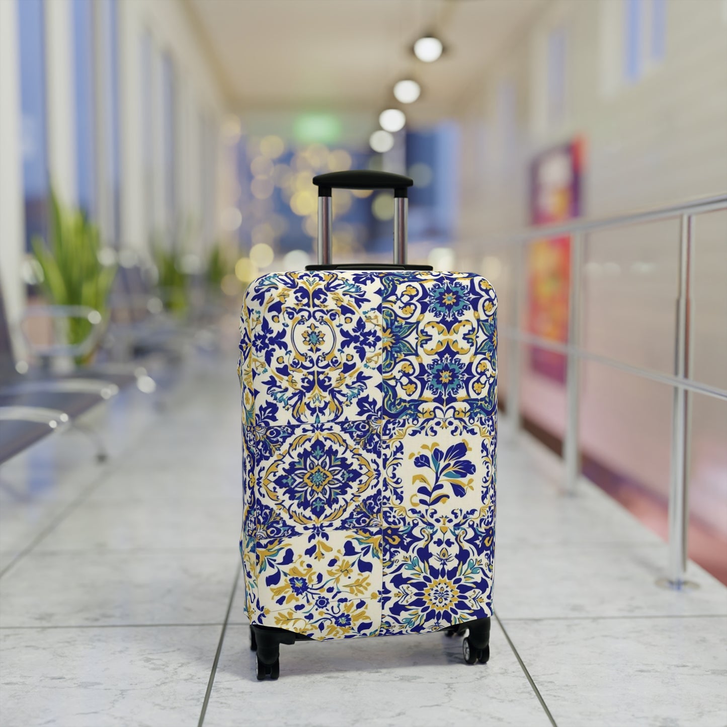 Luggage Cover Travel Accessory Floral Sicilian Design - Rosetta Creative Boutique