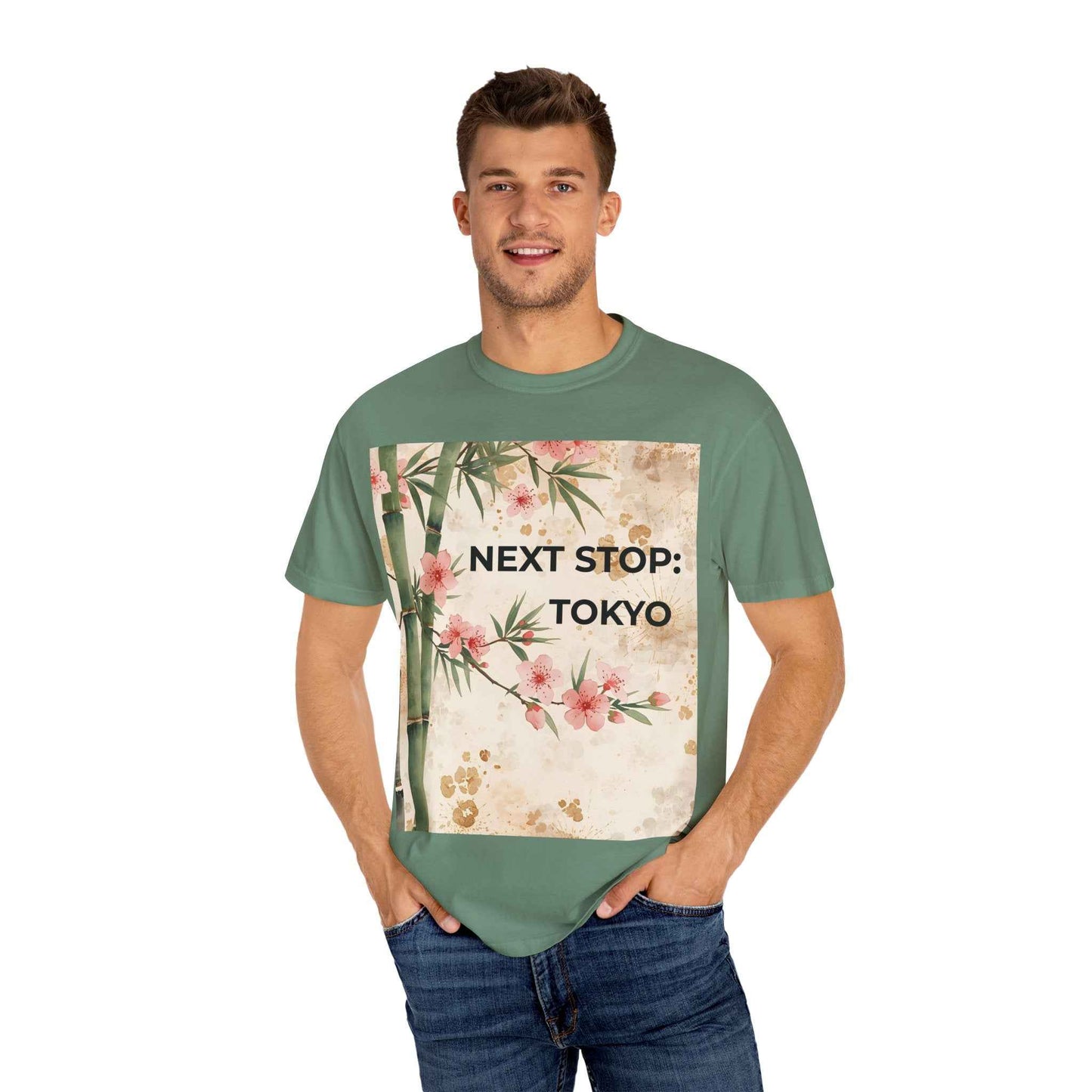 Tokyo Travel T-Shirt – "Next Stop: Tokyo" Floral Bamboo Design