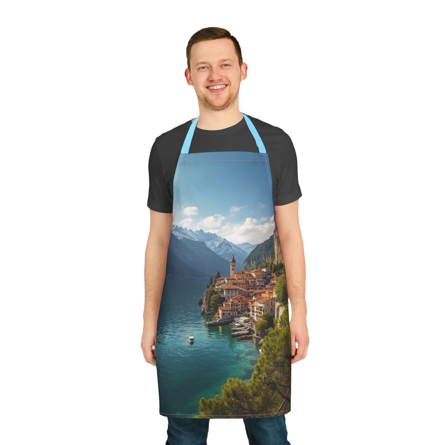 Scenic Italian Lake Apron with 5-Color Straps, Kitchen Gift for Chefs, Cooking Apron, Unique Gift for Foodies, Summer BBQ Essential, [...]