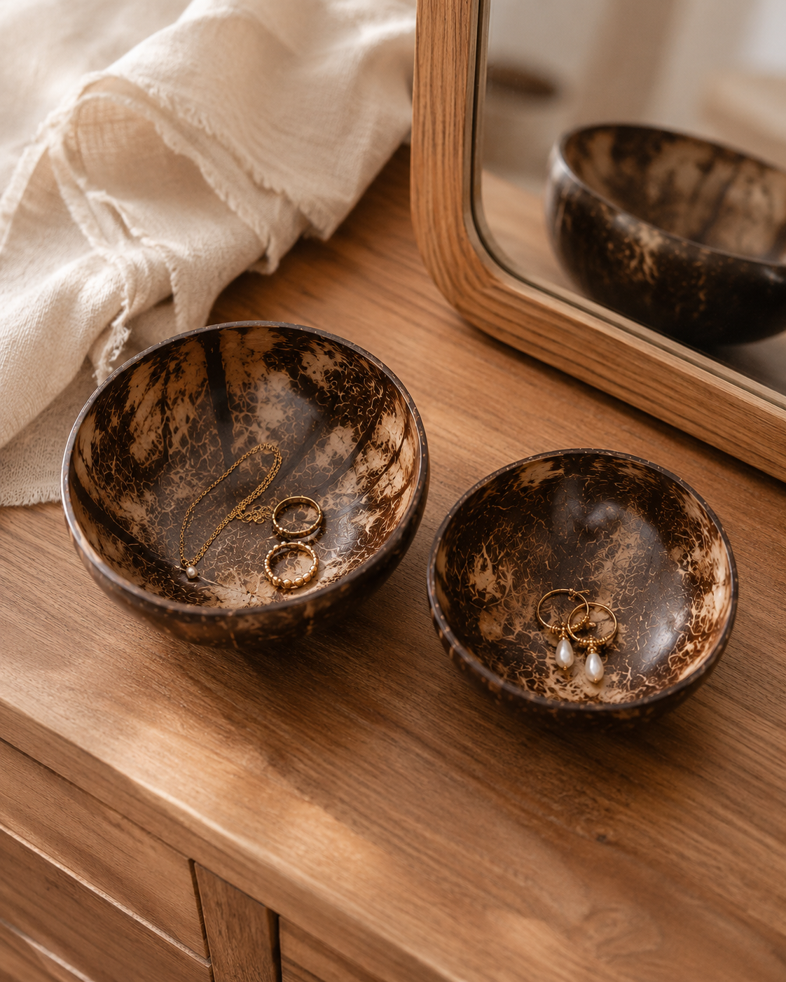 Coconut Shell Catch-All Set