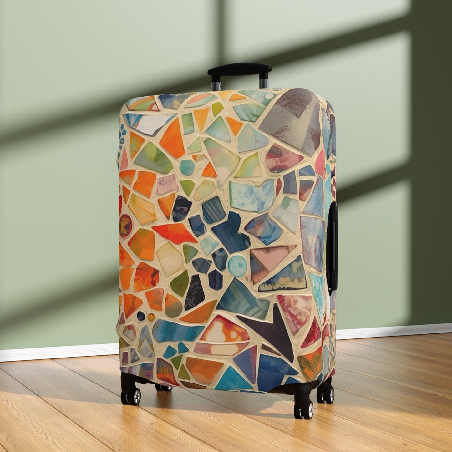 Vibrant Mosaic Pattern Luggage Cover | Colorful Travel Accessory | Suitcase Protector | Unique Gift for Travelers | Vacation Ready - Rosetta Creative Boutique