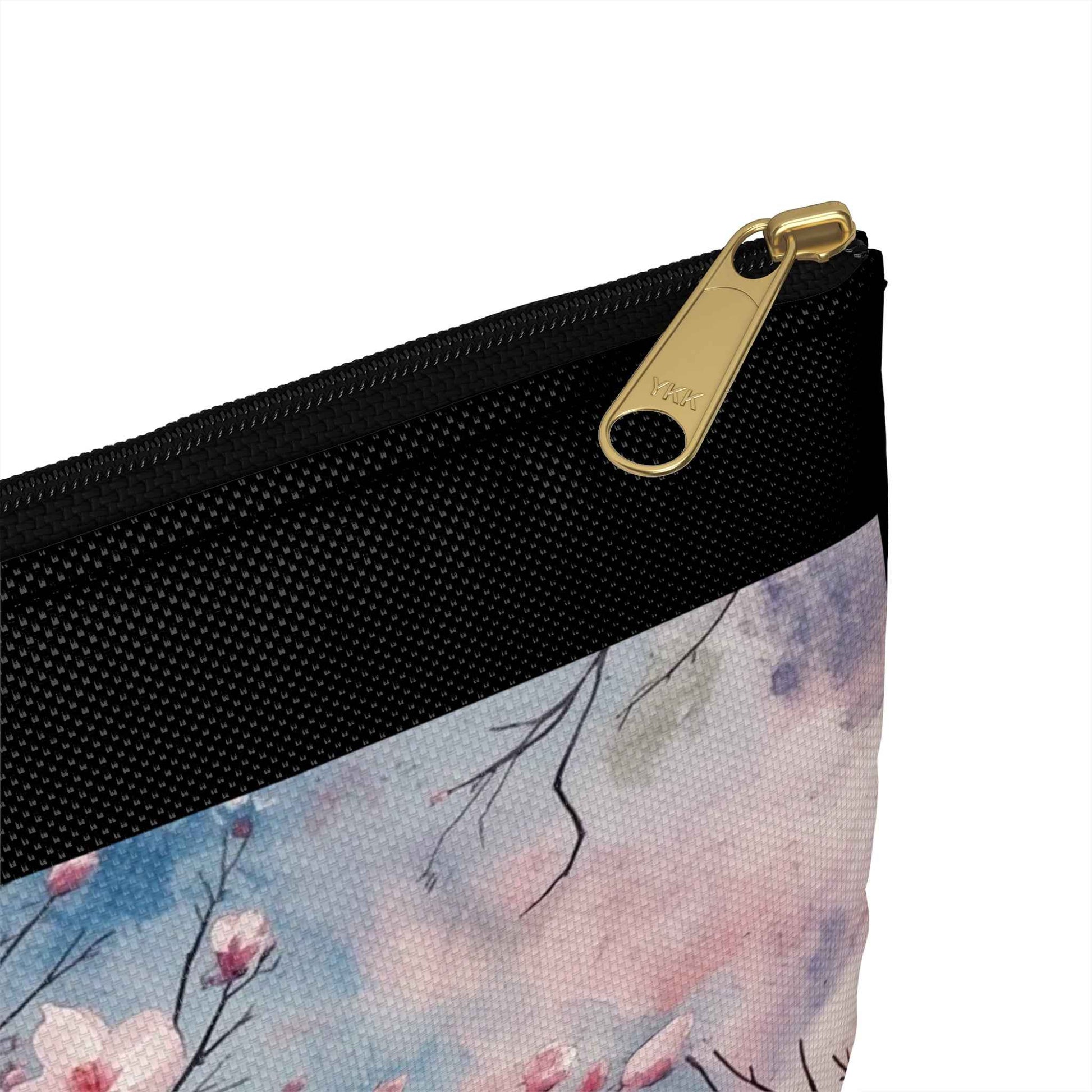 Cherry Blossom Print Accessory Pouch - Floral Makeup Bag for Travel & Everyday Use