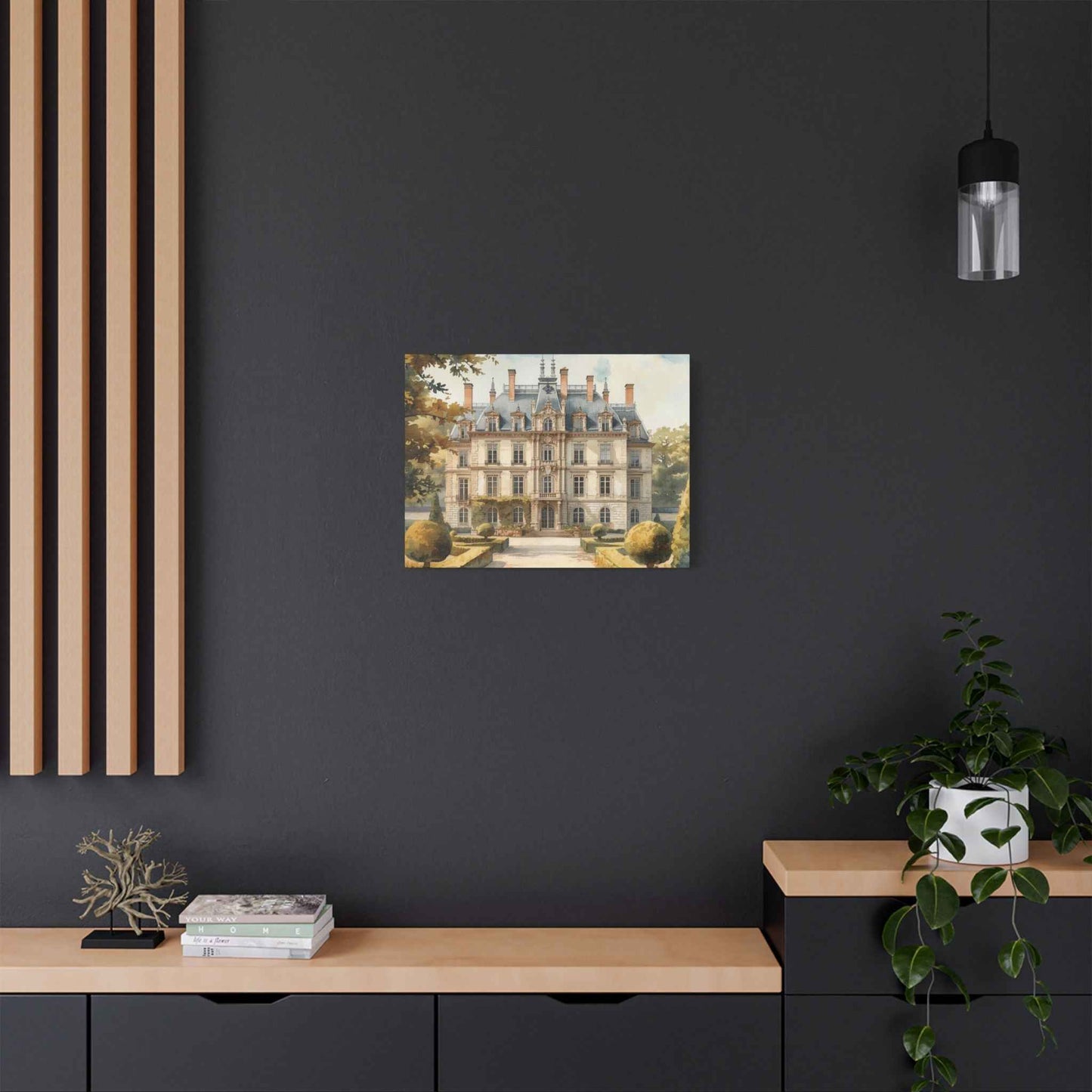 Château Garden Satin Canvas Print — Stretched Wall Art