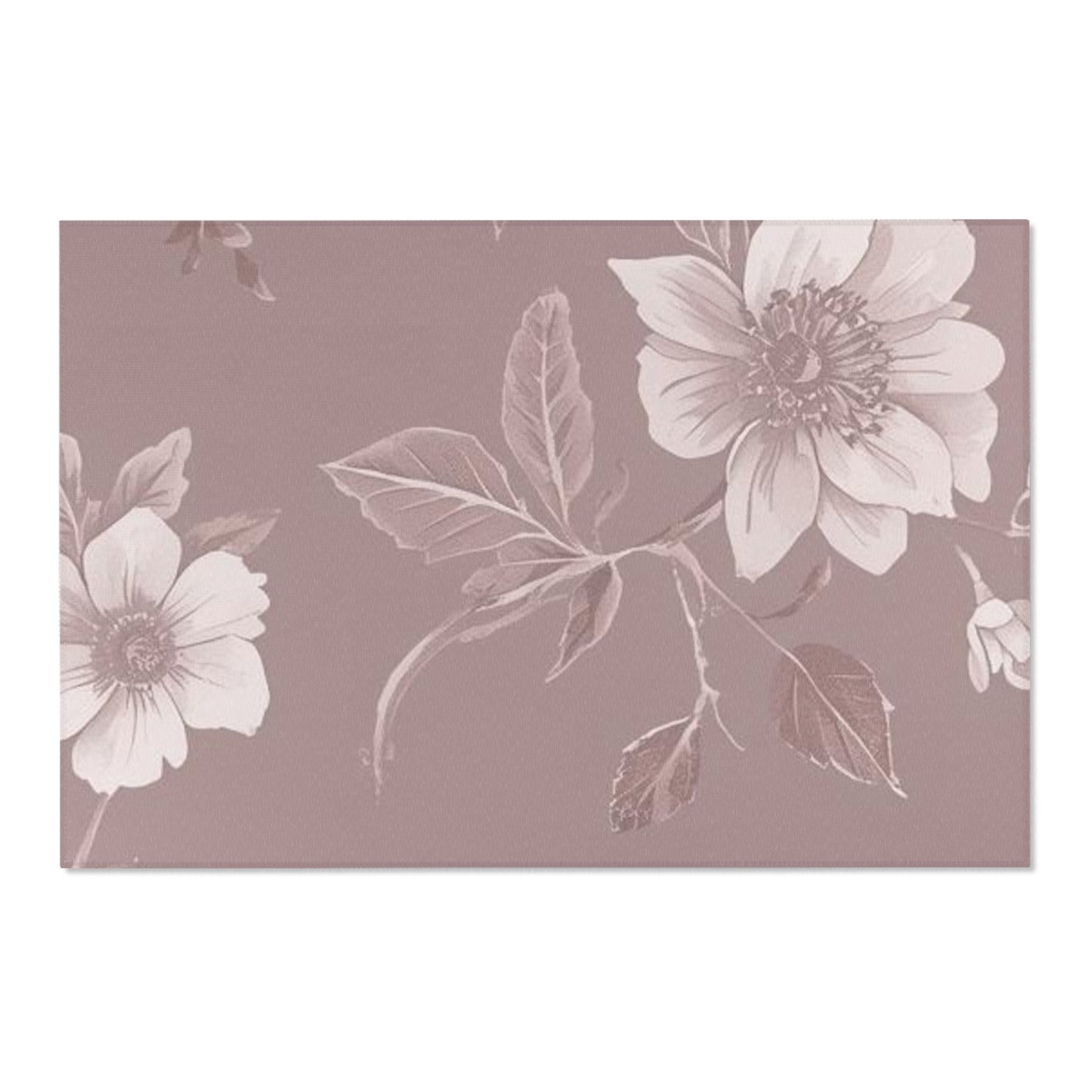Vintage Floral Area Rug — Dusty Rose Floral Accent Rug