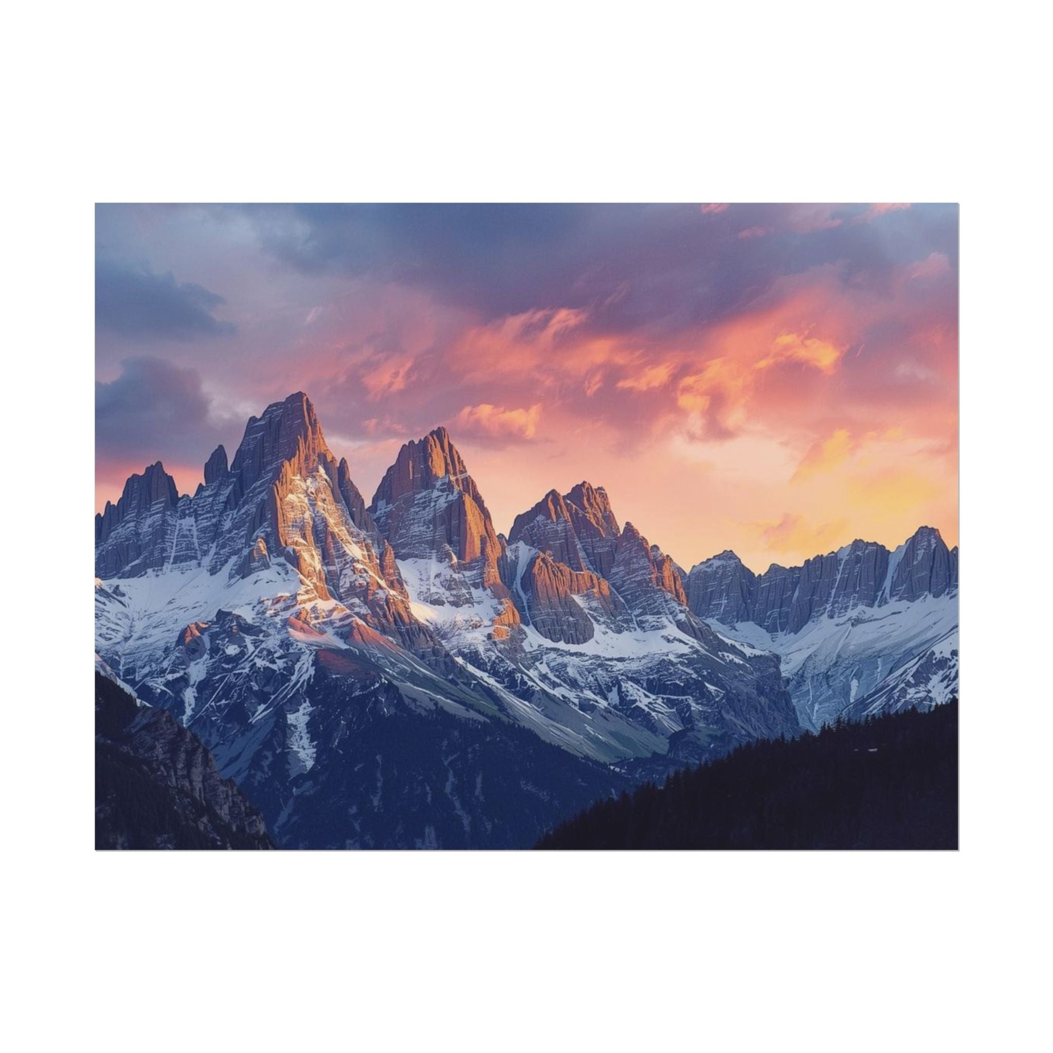 Dolomite Mountain Landscape Rolled Poster, Wall Art Print, Home Decor, Nature Artwork, Gift for Nature Lovers - Rosetta Creative Boutique