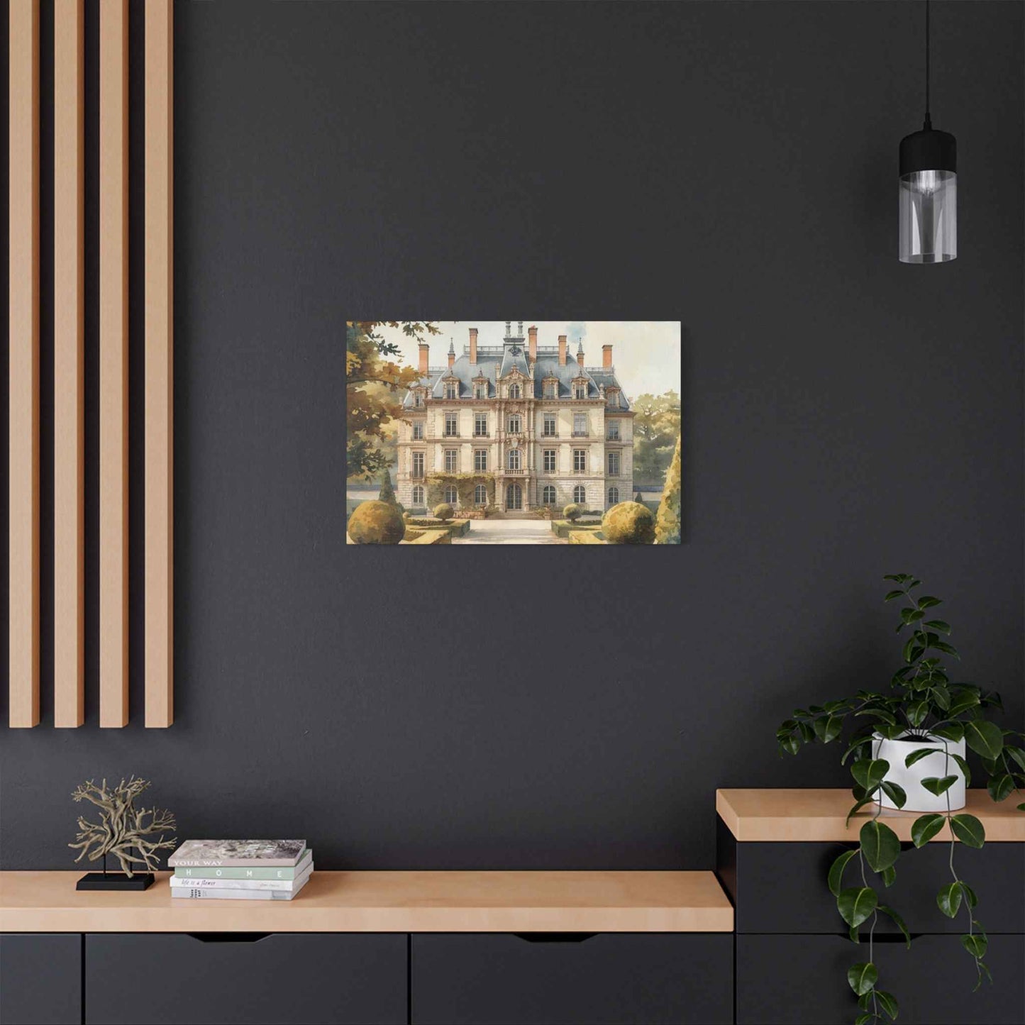 Château Garden Satin Canvas Print — Stretched Wall Art