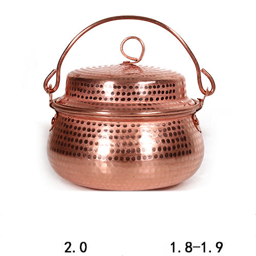 Traditional Hand-Hammered Copper Hanging Pot | Artisan Cookware
