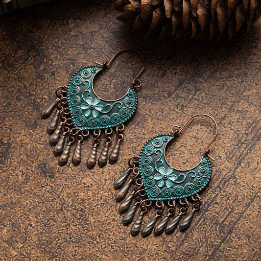 Bohemian Ethnic Style Retro Earrings Female Long Style Exaggerated Fashion Net Red Personality Earrings Earrings Earrings