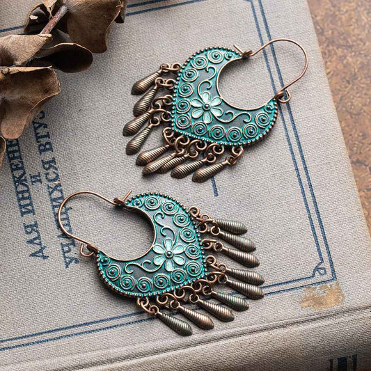 Bohemian Ethnic Style Retro Earrings Female Long Style Exaggerated Fashion Net Red Personality Earrings Earrings Earrings