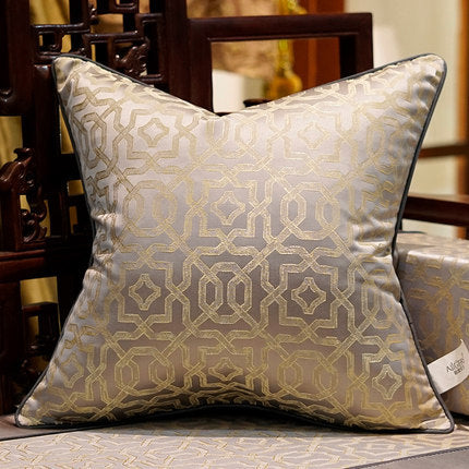 Chinese Style Mahogany Sofa Pillowcase – Satin Decorative Cushion, 45x45cm / 50x50cm