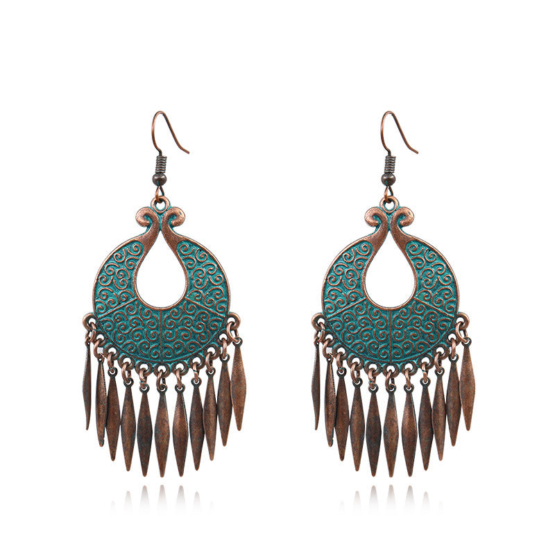 Bohemian vintage bronze earrings