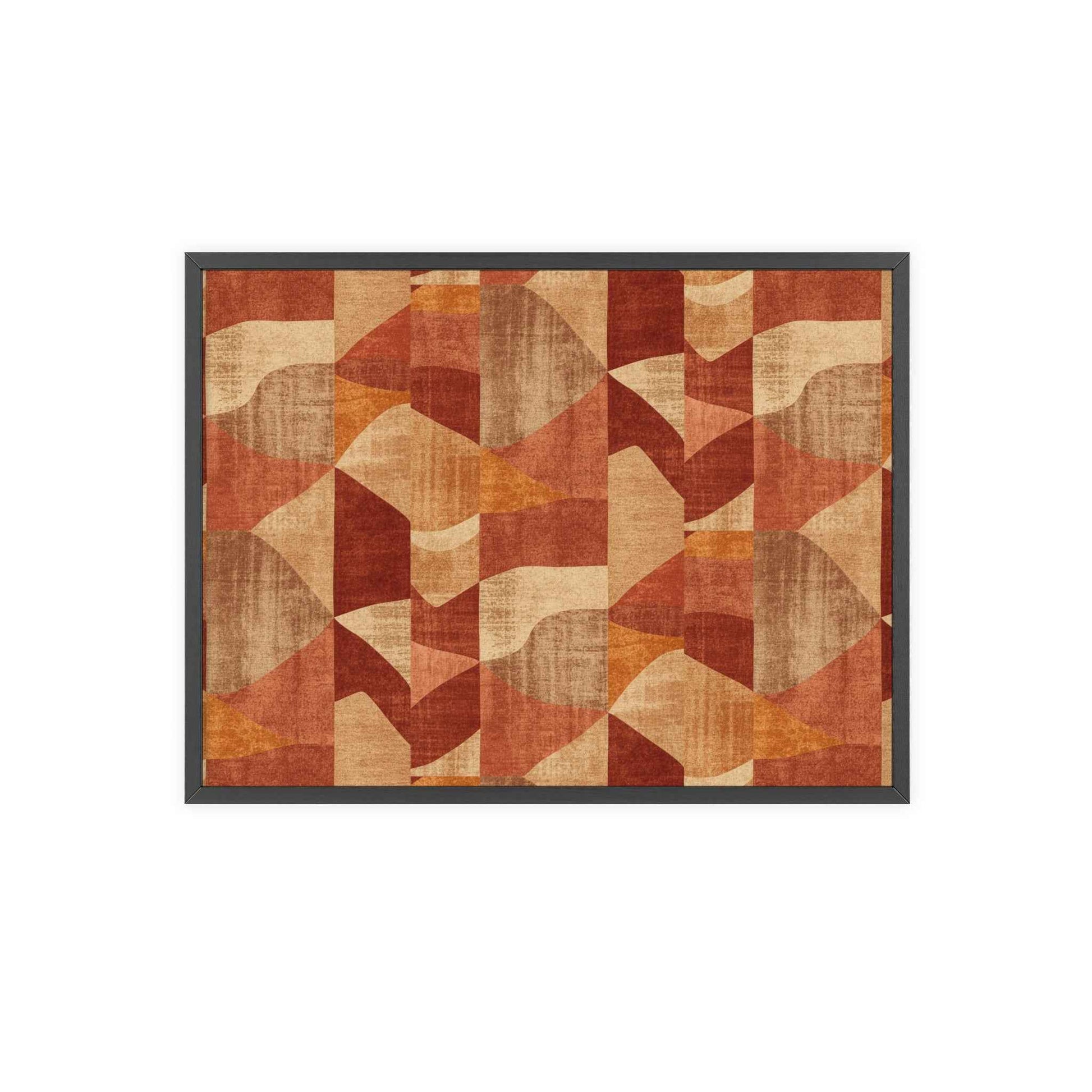 Faux Retro Geometric Poster with Wooden Frame