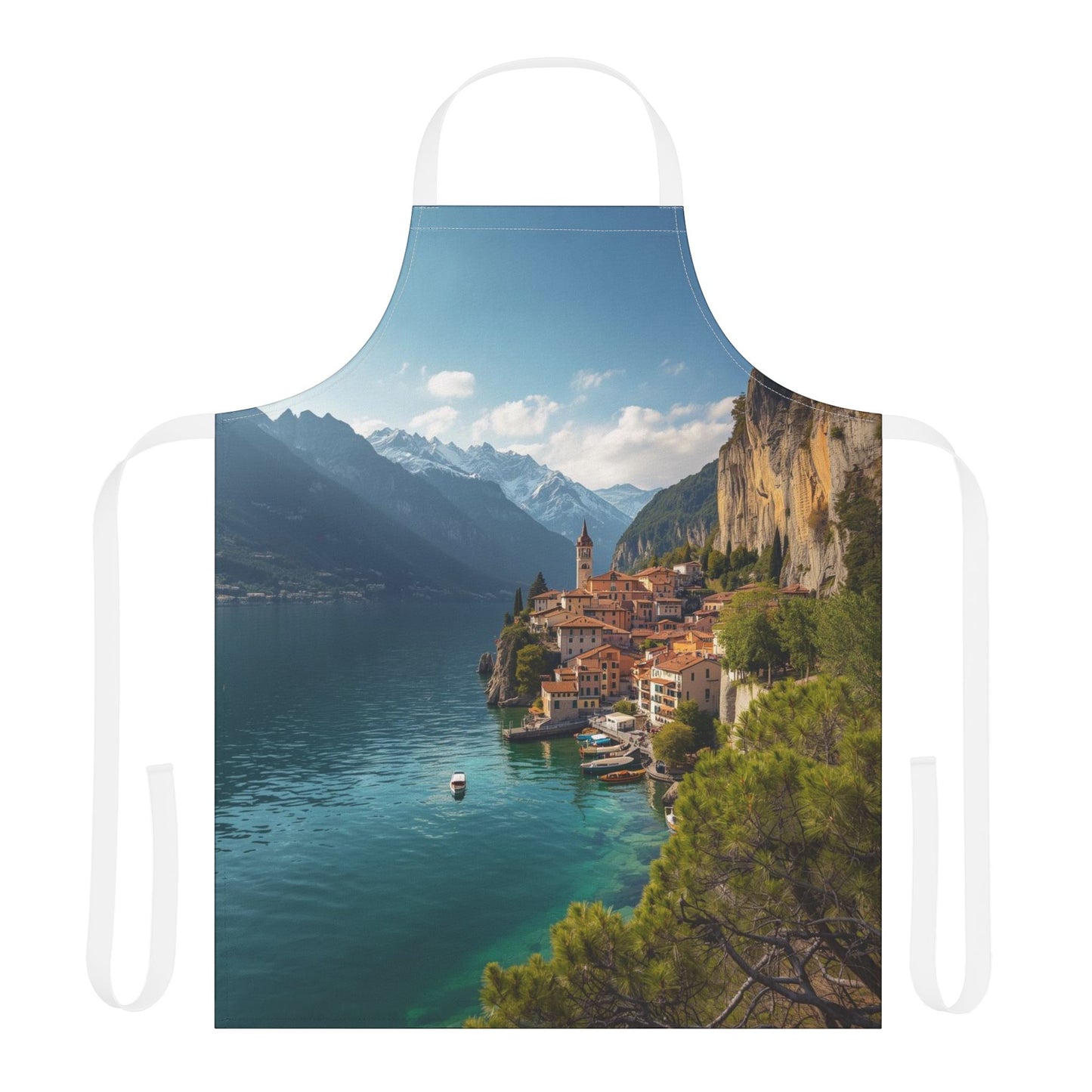 Scenic Italian Lake Apron with 5-Color Straps, Kitchen Gift for Chefs, Cooking Apron, Unique Gift for Foodies, Summer BBQ Essential, [...]