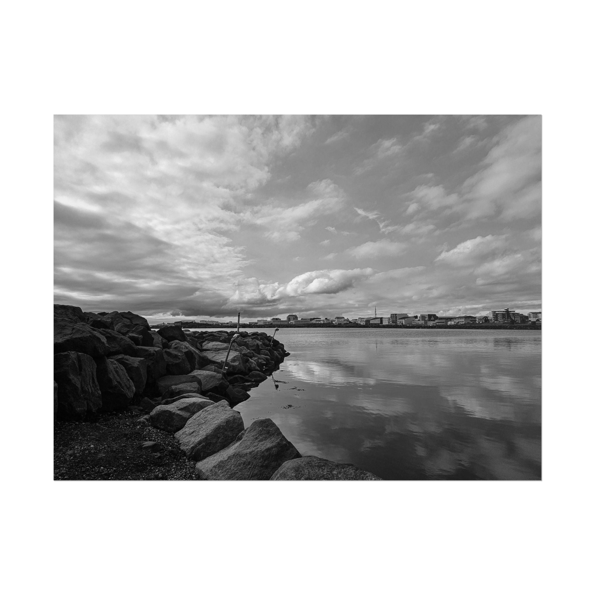Iceland Black and White Landscape Rolled Poster by Rosetta Creative Boutique, Minimalist Wall Art, Home Decor, Nature Photography, Aesthetic Gift, Modern Room Decor - Rosetta Creative Boutique