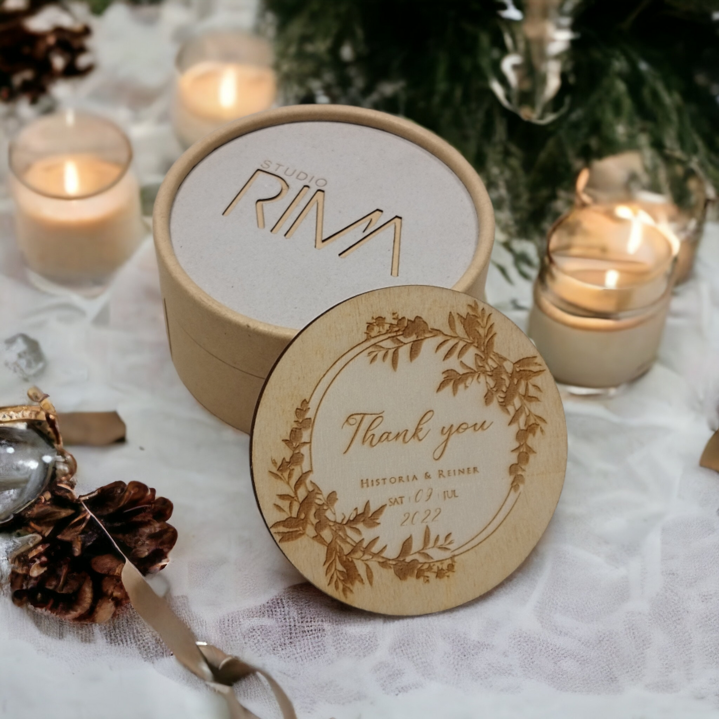 Personalized Wedding Wooden Coasters Handmade Gift for Housewarming