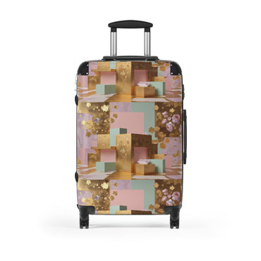 Elegant and Chic Travel Suitcase, Floral Design, Geometric Design, Eye-Catching Design