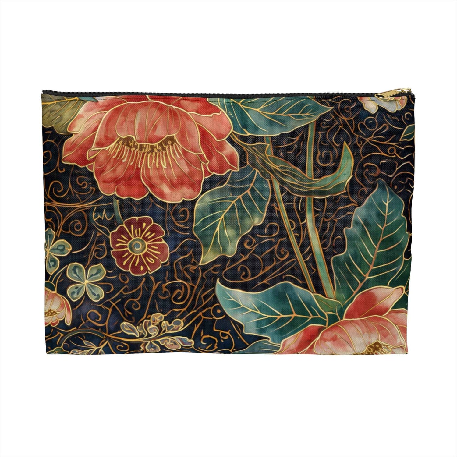 Floral Patchwork Accessory Pouch – Vintage Chinese Motif Makeup Bag