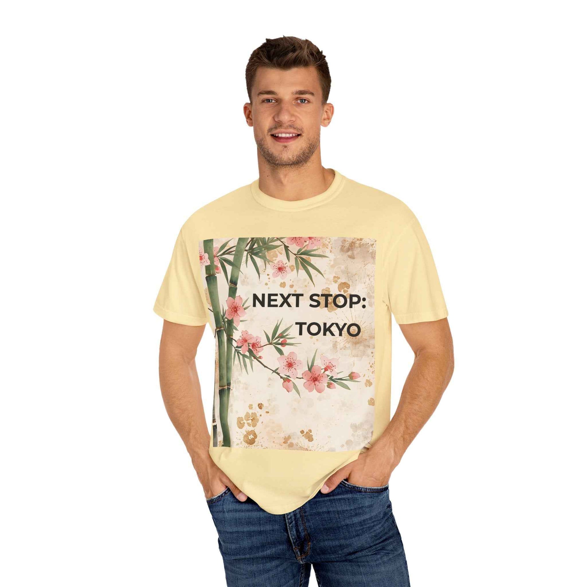 Tokyo Travel T-Shirt – "Next Stop: Tokyo" Floral Bamboo Design