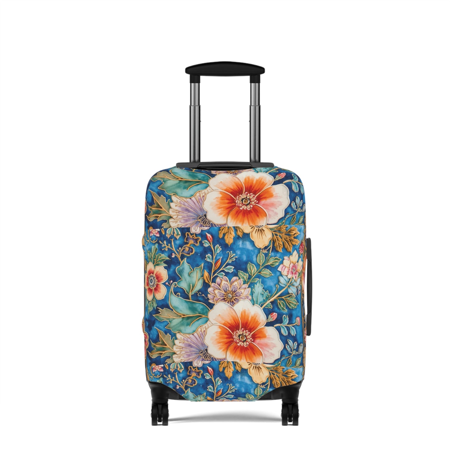 Floral Tropical Luggage Cover – Vintage Palm Leaf & Hibiscus Travel Protector