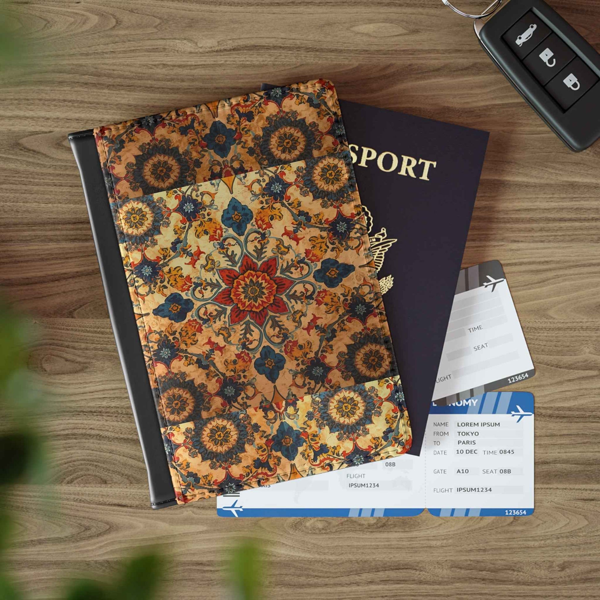 Vintage Floral Passport Cover – Boho Travel Document Holder