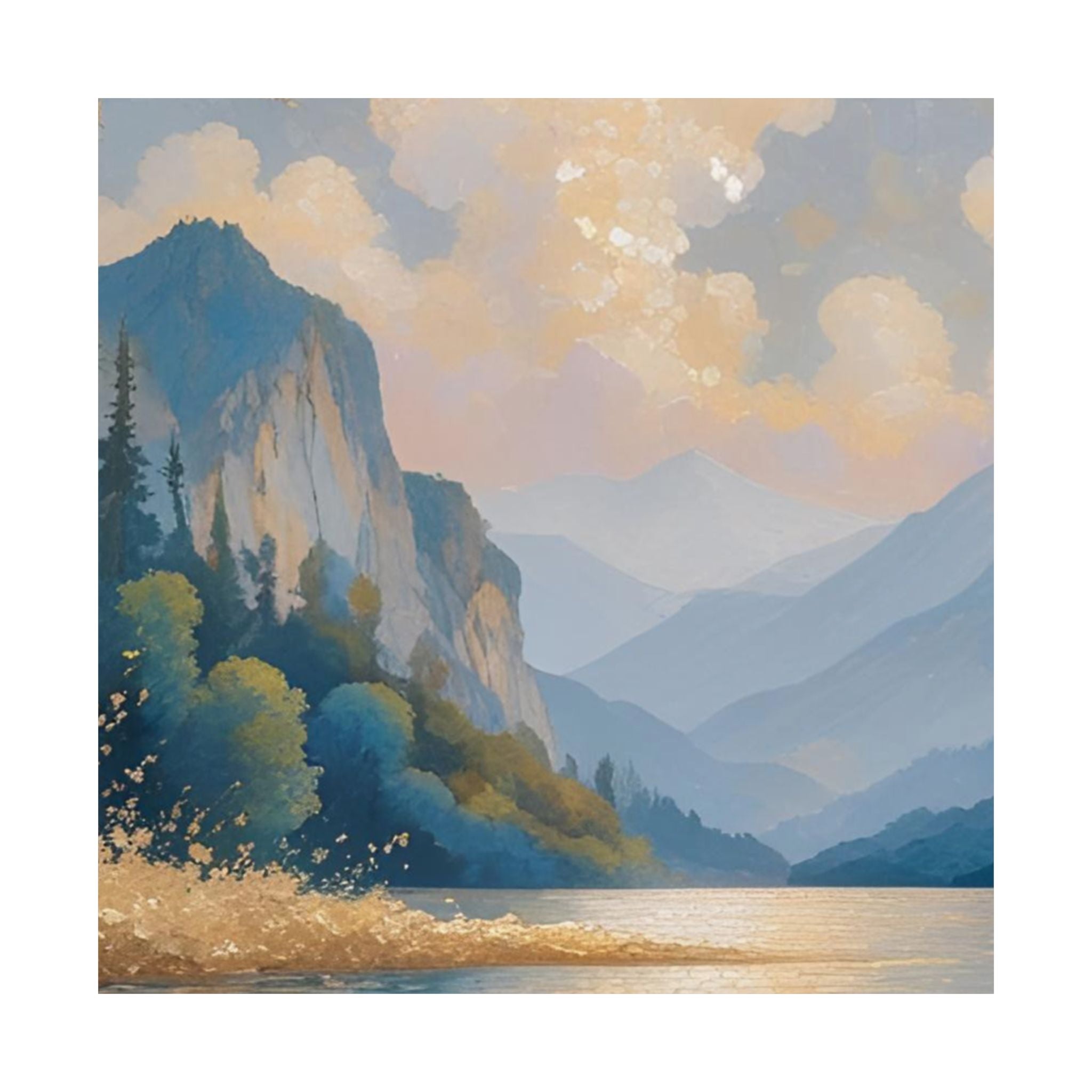 Watercolor Landscape Poster - Serene Satin Wall Art Print for Tranquil Home Decor - Rosetta Creative Boutique