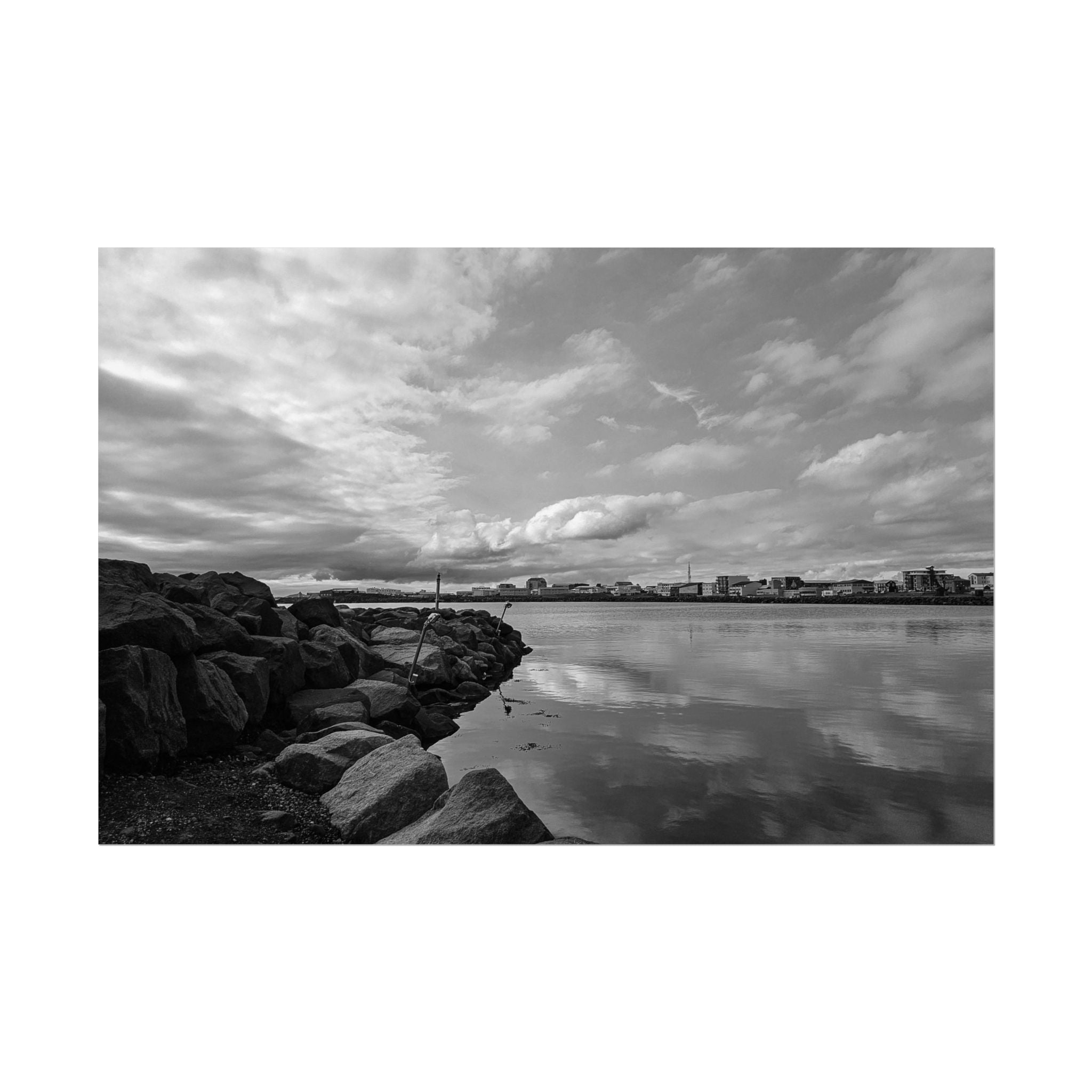 Iceland Black and White Landscape Rolled Poster by Rosetta Creative Boutique, Minimalist Wall Art, Home Decor, Nature Photography, Aesthetic Gift, Modern Room Decor - Rosetta Creative Boutique