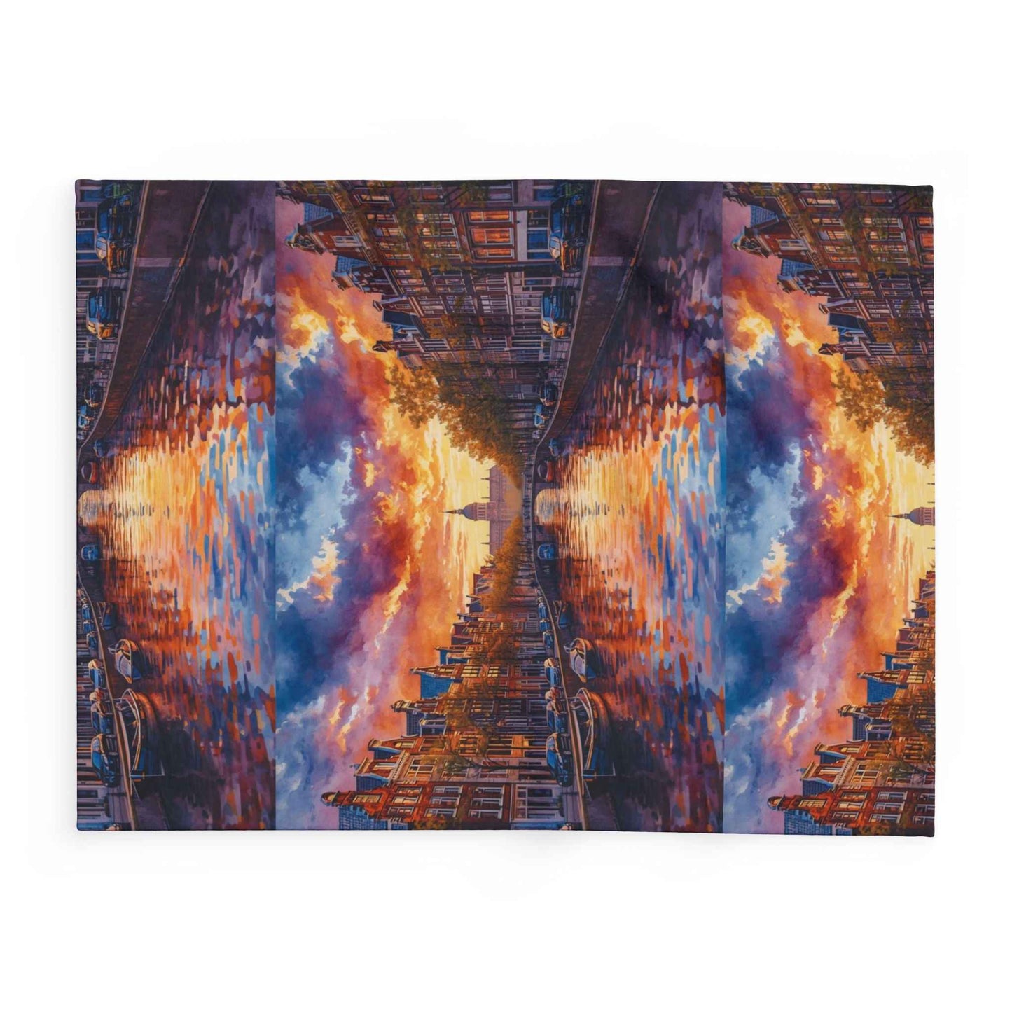 Reflections of Amsterdam Sunset Arctic Fleece Blanket