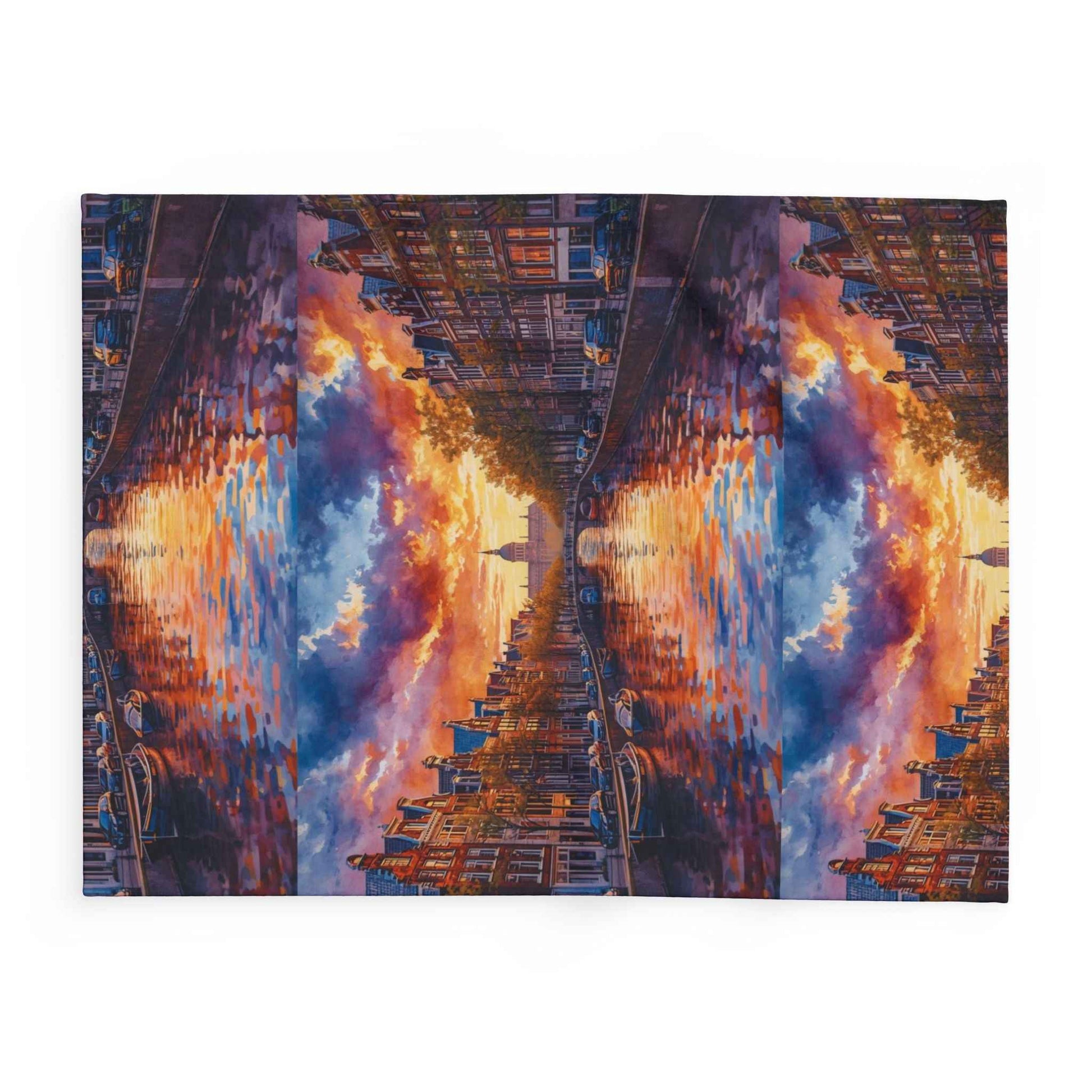 Reflections of Amsterdam Sunset Arctic Fleece Blanket