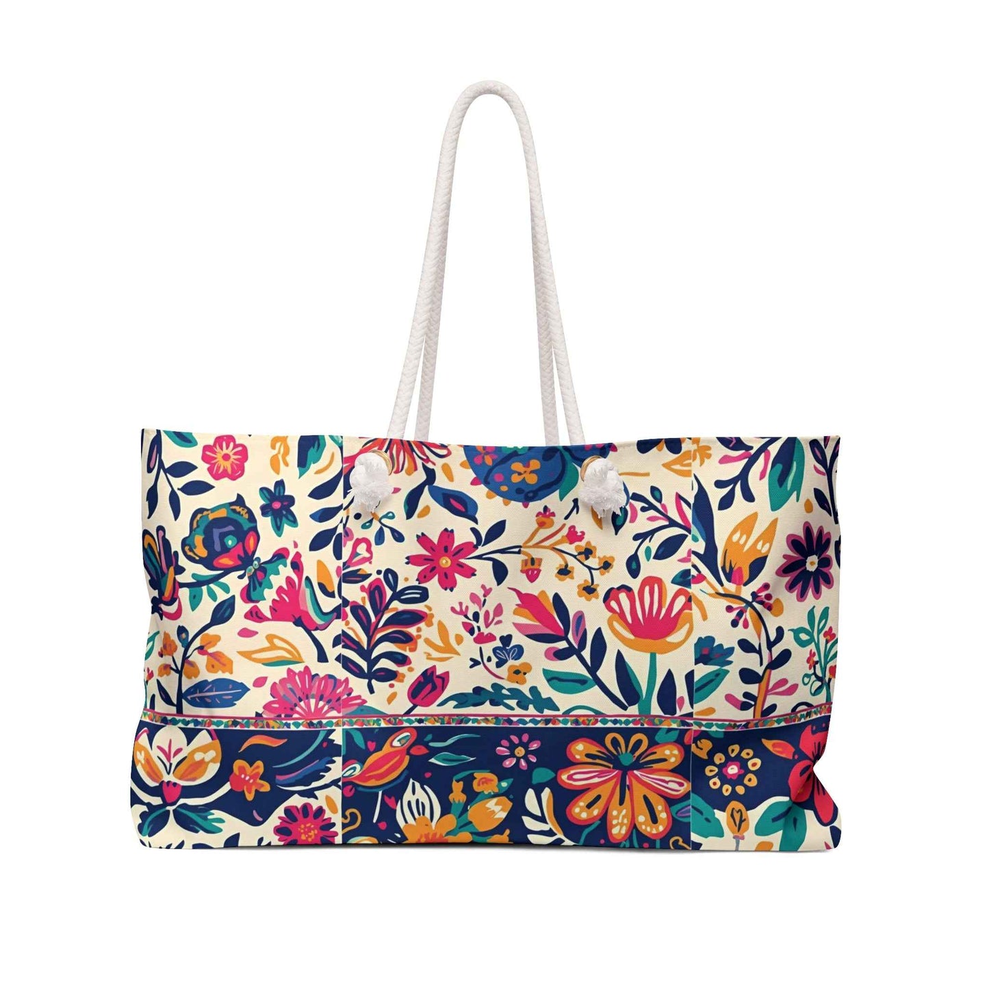 Floral Weekender Bag — Colorful Boho Travel Tote