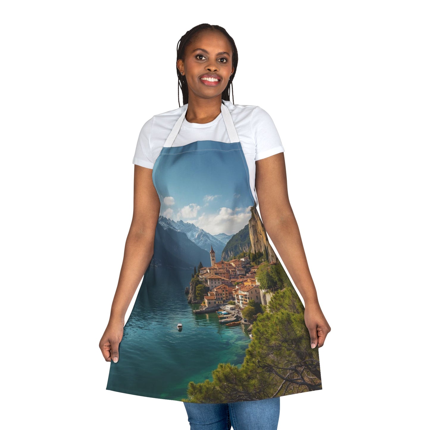 Scenic Italian Lake Apron with 5-Color Straps, Kitchen Gift for Chefs, Cooking Apron, Unique Gift for Foodies, Summer BBQ Essential, [...]
